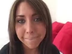 With her hands and facial hole, the adorable brown-haired coed milks my massive 10-Pounder.